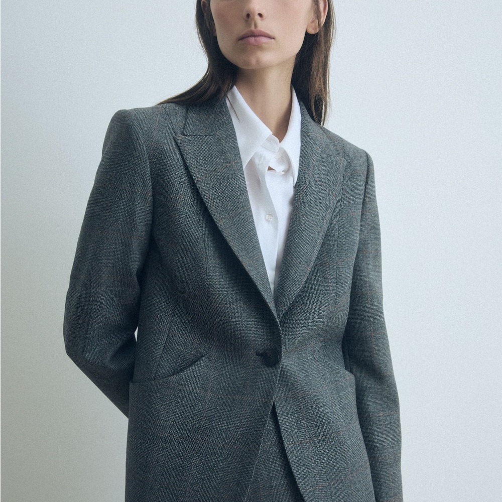 Judith & Charles Short Fitted Jacket Size 6 Prince of Wales Check